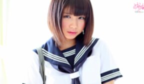 Cute kogal Minami S strips uniform and plays with her panties